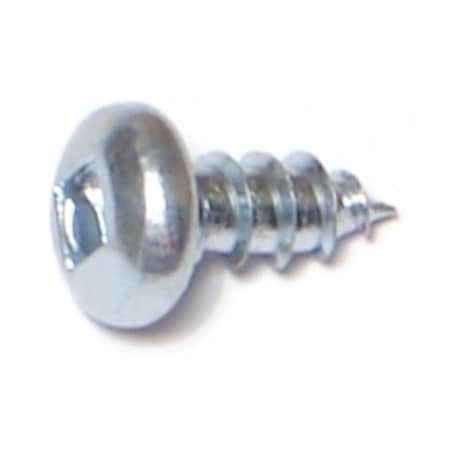 Midwest Fastener Sheet Metal Screw, M6 x 3/8 in, Zinc Plated Steel Pan Head Square Drive, 100 PK 08712